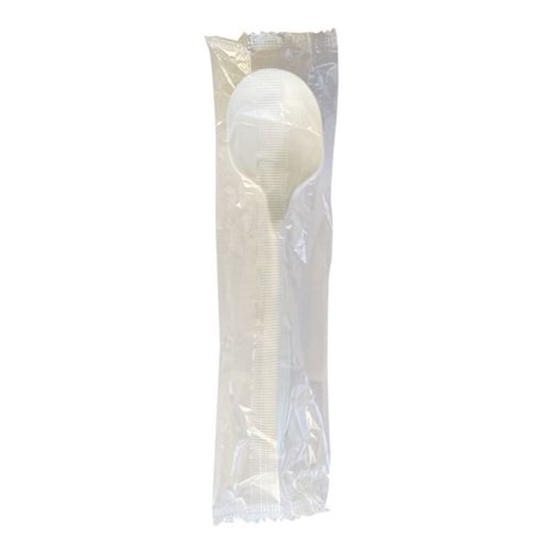 Boardwalk BWKSOUPMWPPIW Mediumweight Wrapped Polypropylene Cutlery, Soup Spoon, 4.86", Plastic, White, 1,000/Car