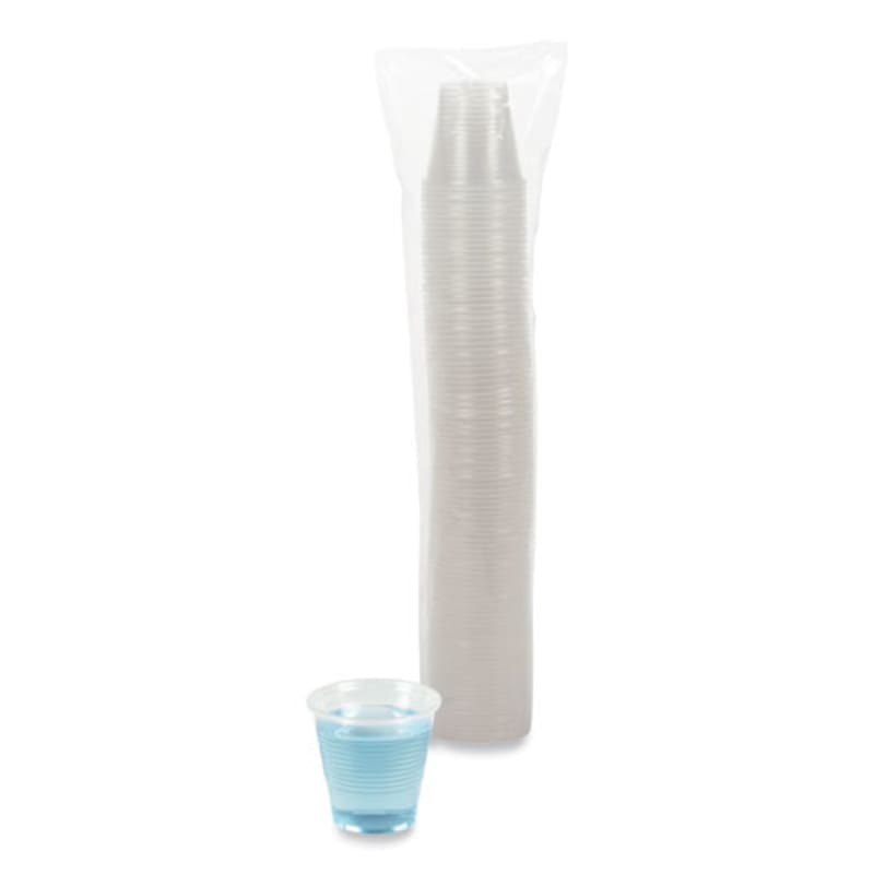 Boardwalk BWKTRANSCUP5PK Translucent Plastic Cold Cups, 5 oz, 100/Pack