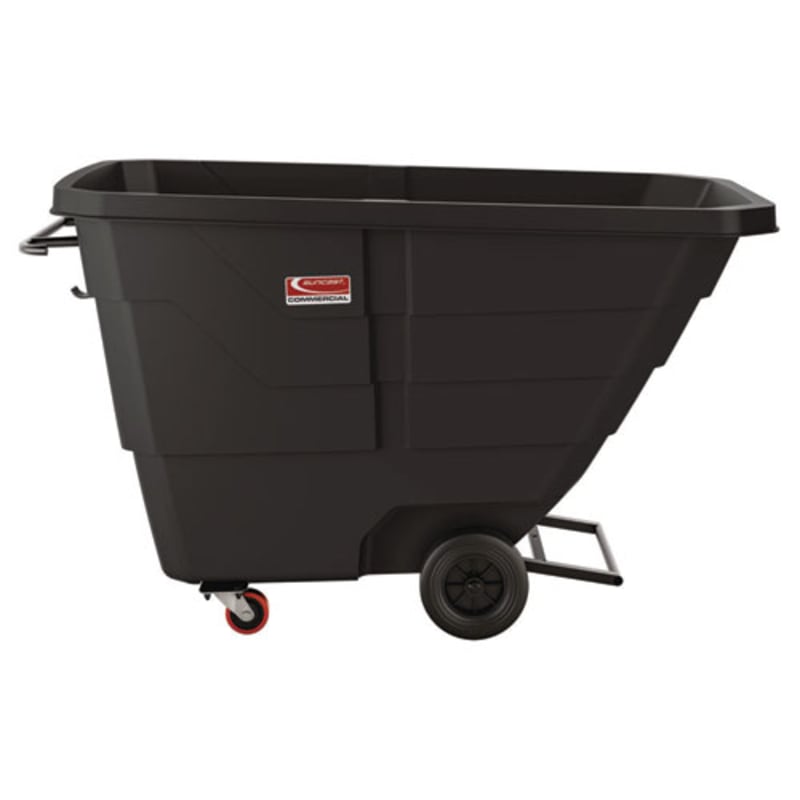 Suncast Commercial RMTTCD1003F1 1 cu yd Light Duty Tilt Truck, 1,250 lb Capacity, Black