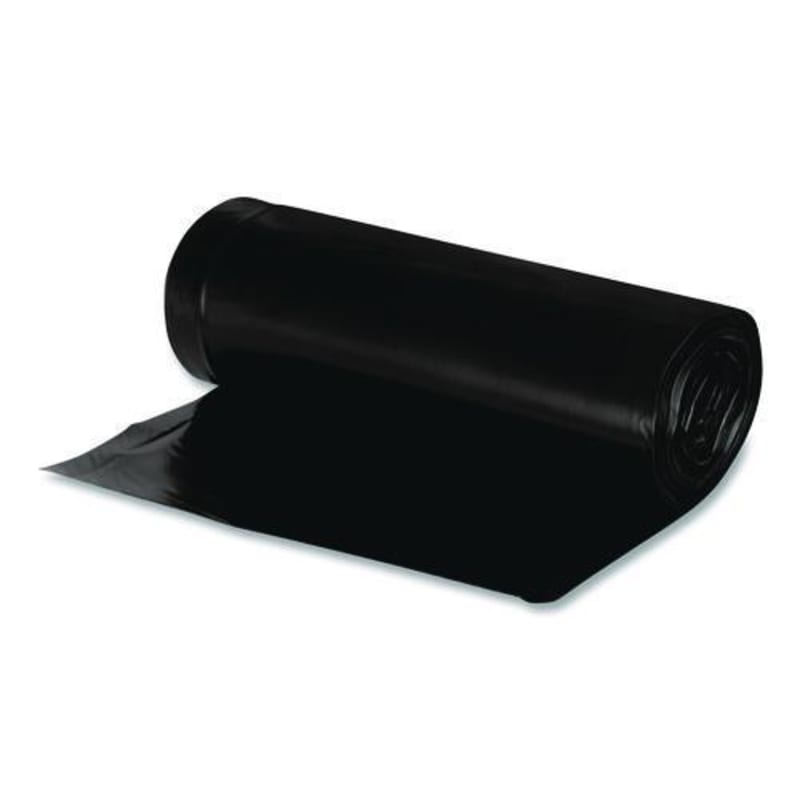 Earthsense RNW4620 Linear Low Density Recycled Can Liners, 45 gal, 2 mil, 40" x 46", Black, 10 Bags/Roll, 10 Rolls/Carton