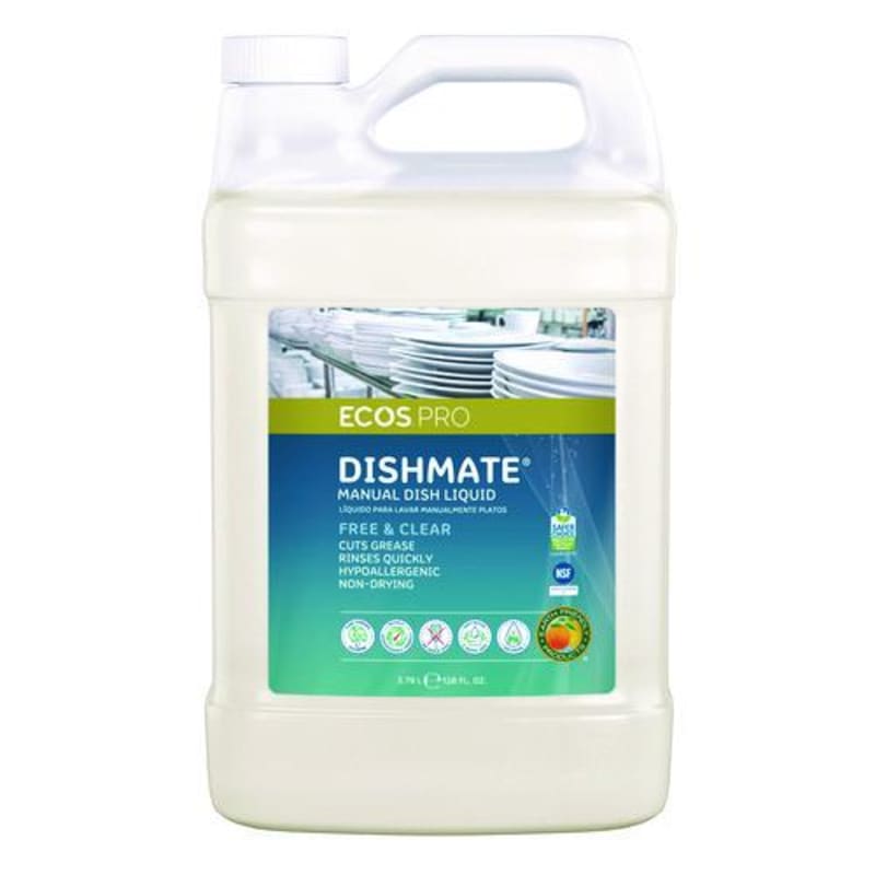 ECOS® PRO PL972104CT Dishmate Manual Dish Liquid, Free and Clear, 1 gal Jug, 4/Carton