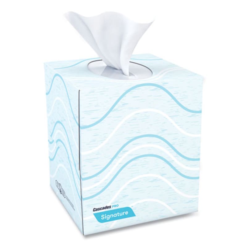 Cascades PRO F710 Signature Facial Tissue, 2-Ply, White, Cube, 90 Sheets/box, 36 Boxes/carton
