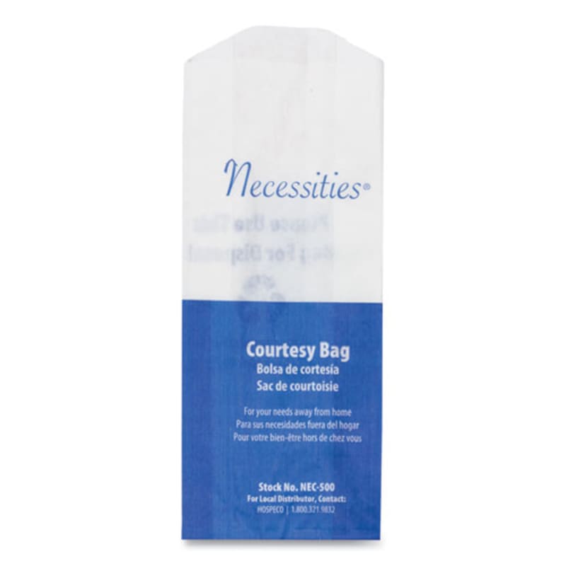 Hospeco NEC-500 Feminine Hygiene Convenience Disposal Bag, 3" x 1.5" x 7.75", White, 500/Carton