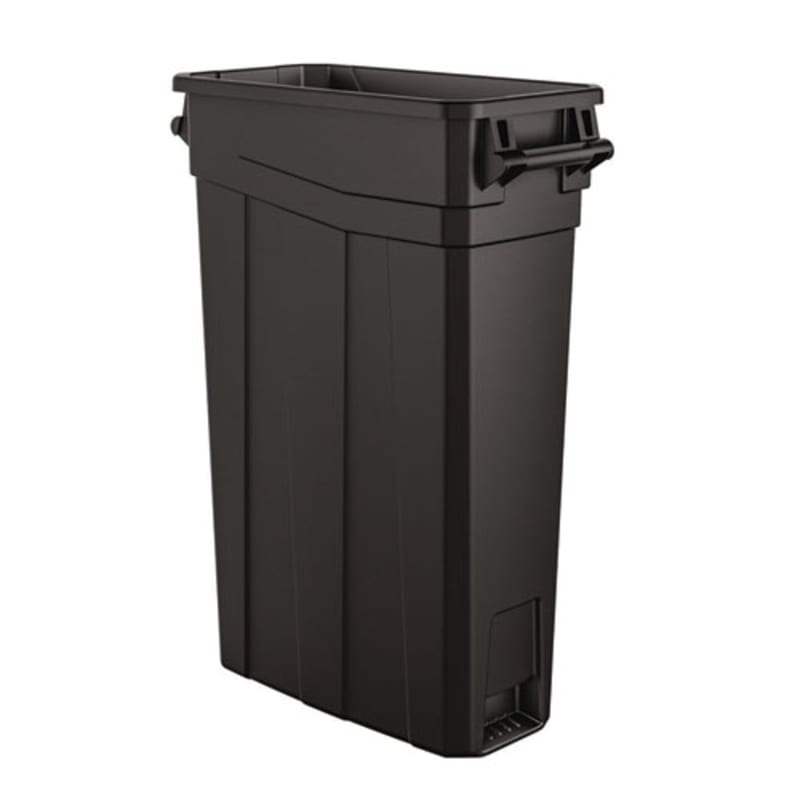 Suncast Commercial TCNH2030BK 23 Gallon Resin Slim Trash Can, Plastic, Black