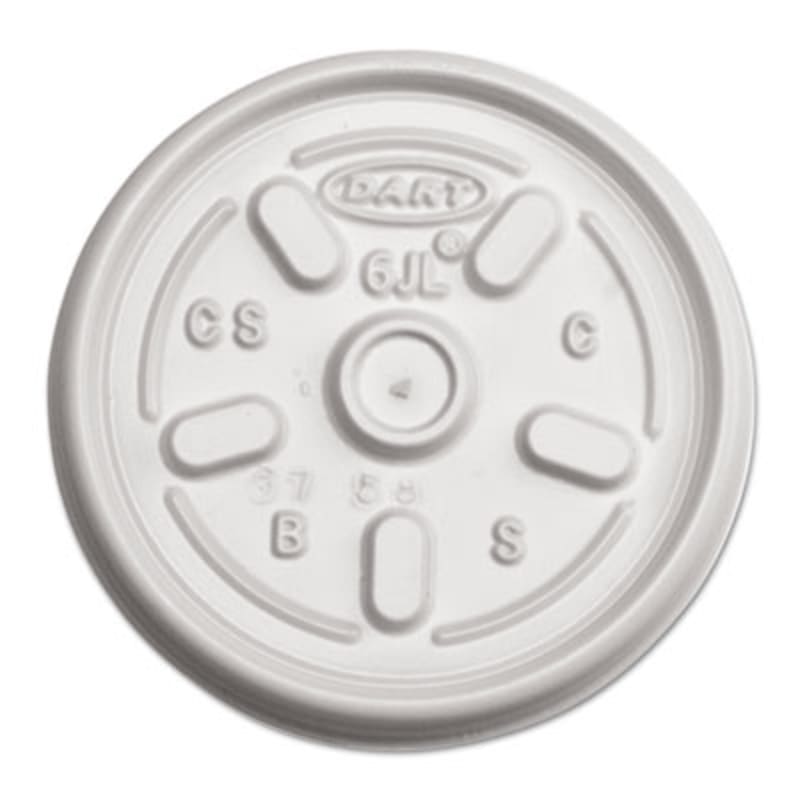 Dart 6JL Plastic Lids for Foam Containers, Vented, Fits 3.5 Oz to 6 Oz., Case of 1000