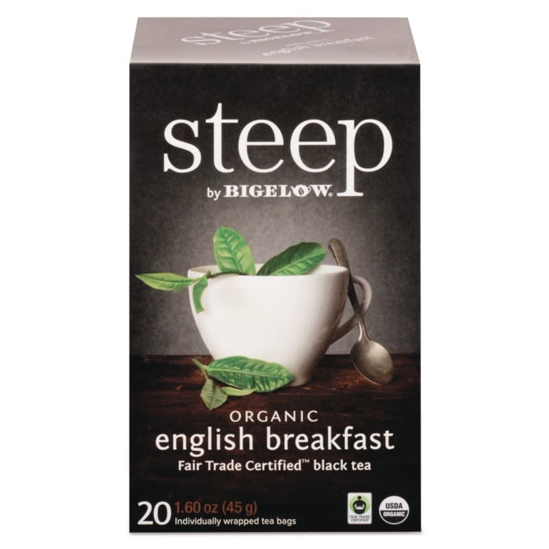 Bigelow BTC17701 Steep Tea, English Breakfast, 1.6 Oz Tea Bag, 20/box