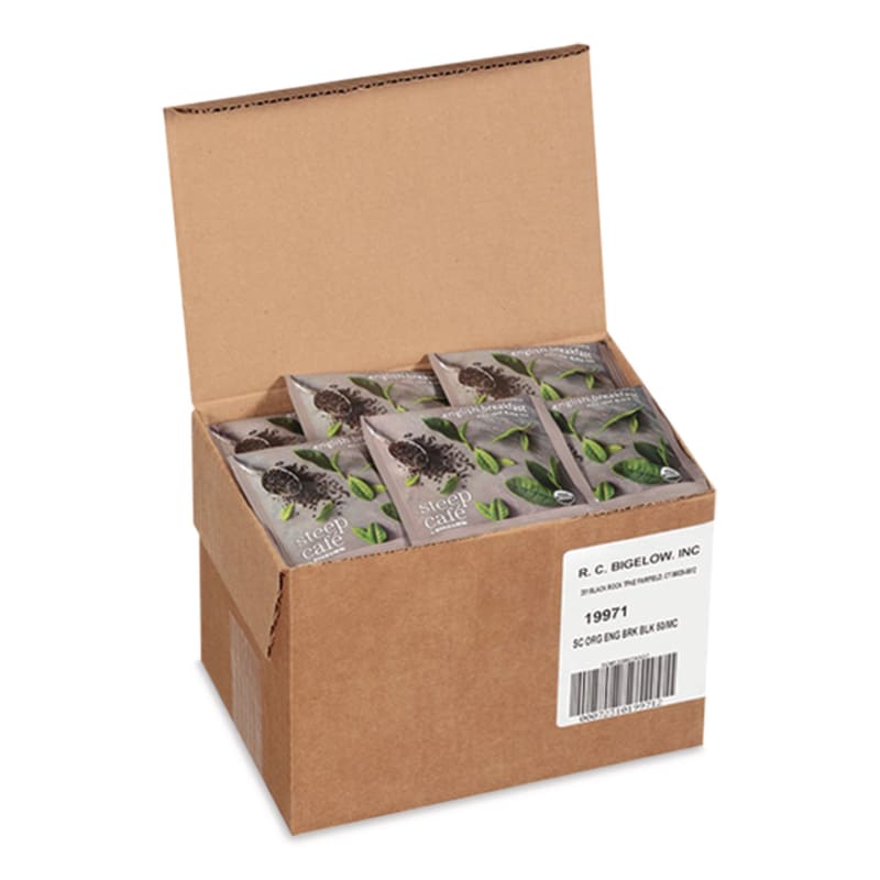 Bigelow BTCRCB19971 Steep Cafe Organic Black Tea, English Breakfast, 50 Bags/Carton