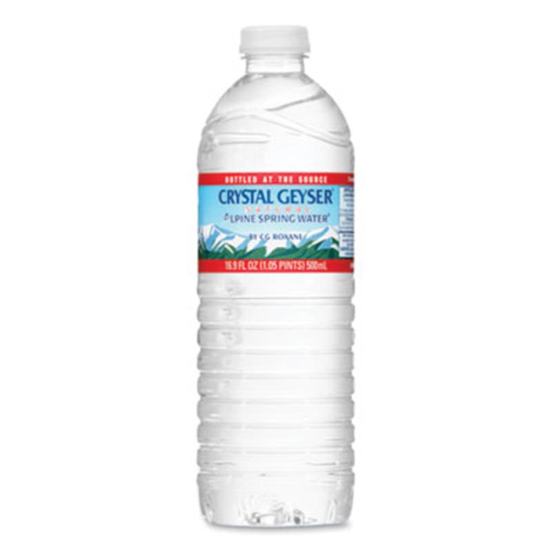 Crystal Geyser 24514-7 Alpine Spring Water, 16.9 oz Bottle, 24/Carton