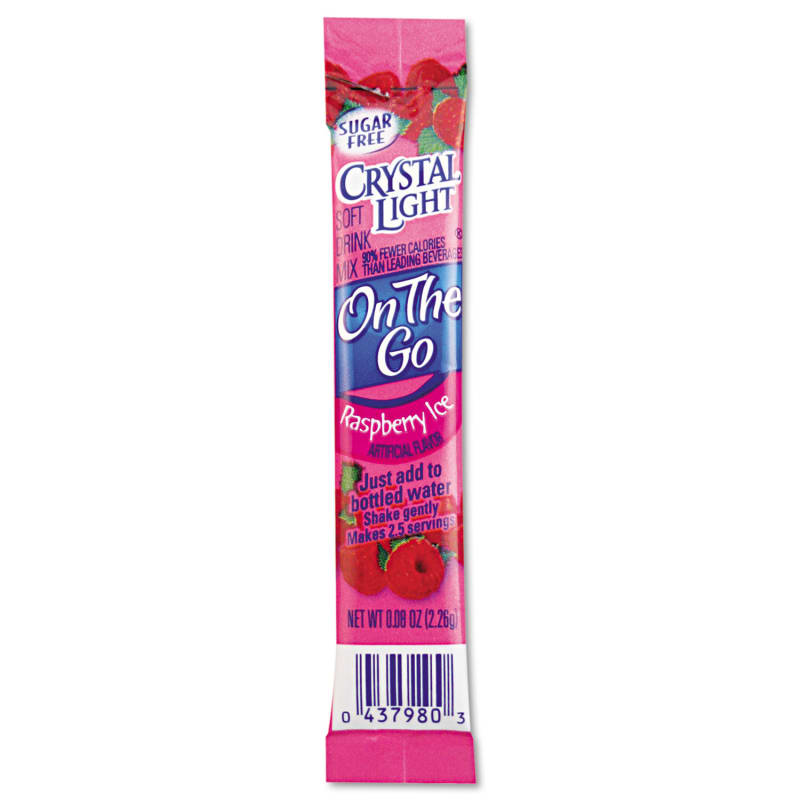 Crystal Light CRY79800 Flavored Drink Mix, Raspberry Ice, 30 .08oz Packets/box