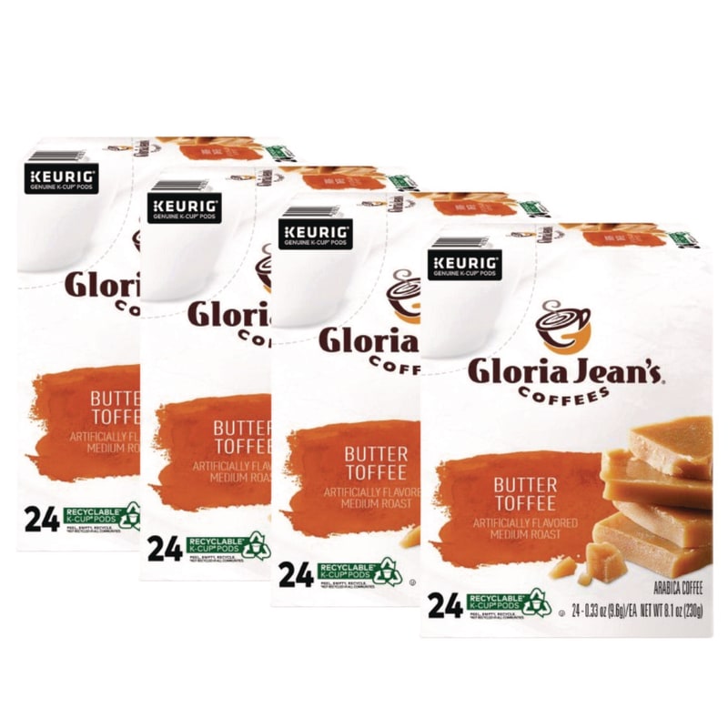 Gloria Jean's DIE60051012CT Butter Toffee Coffee K-Cups, 96/carton