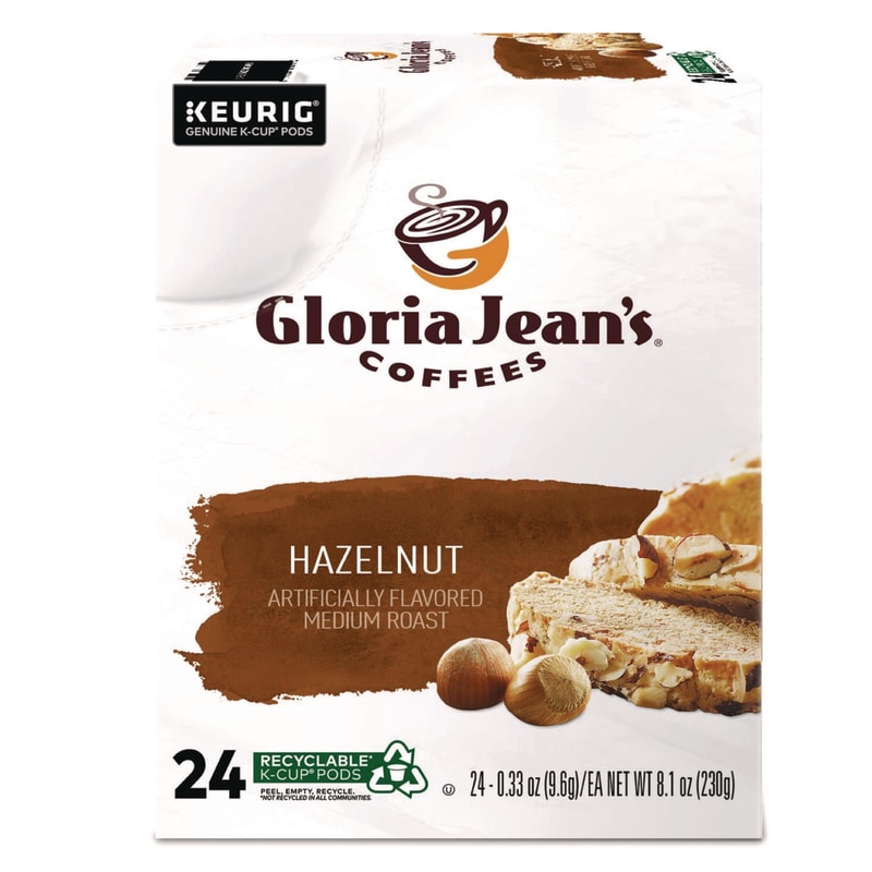 Gloria Jean's DIE60051052 Hazelnut Coffee K-Cups, 24/box