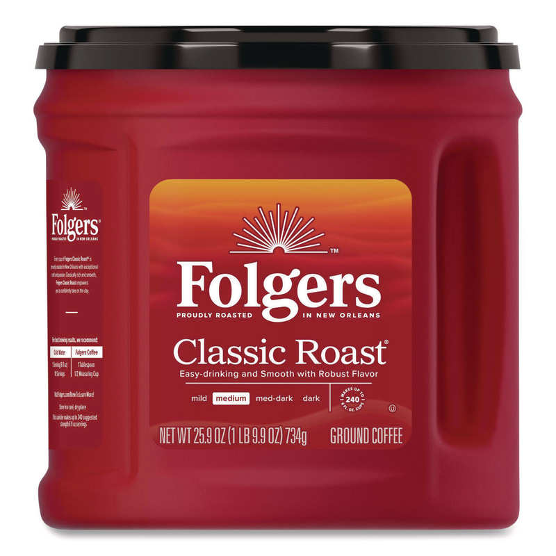 Folgers FOL20421EA Coffee, Classic Roast, Ground, 25.9 Oz Canister