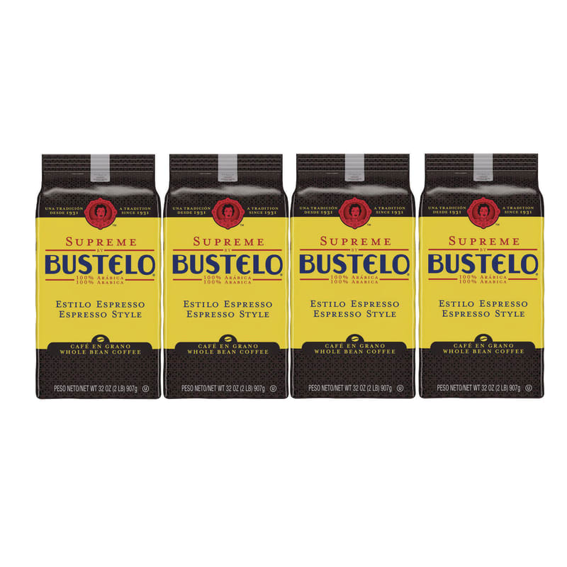 Folgers FOL21892 Cafe Bustelo Whole Bean Coffee, Espresso, 32 oz Bag, 4/Carton