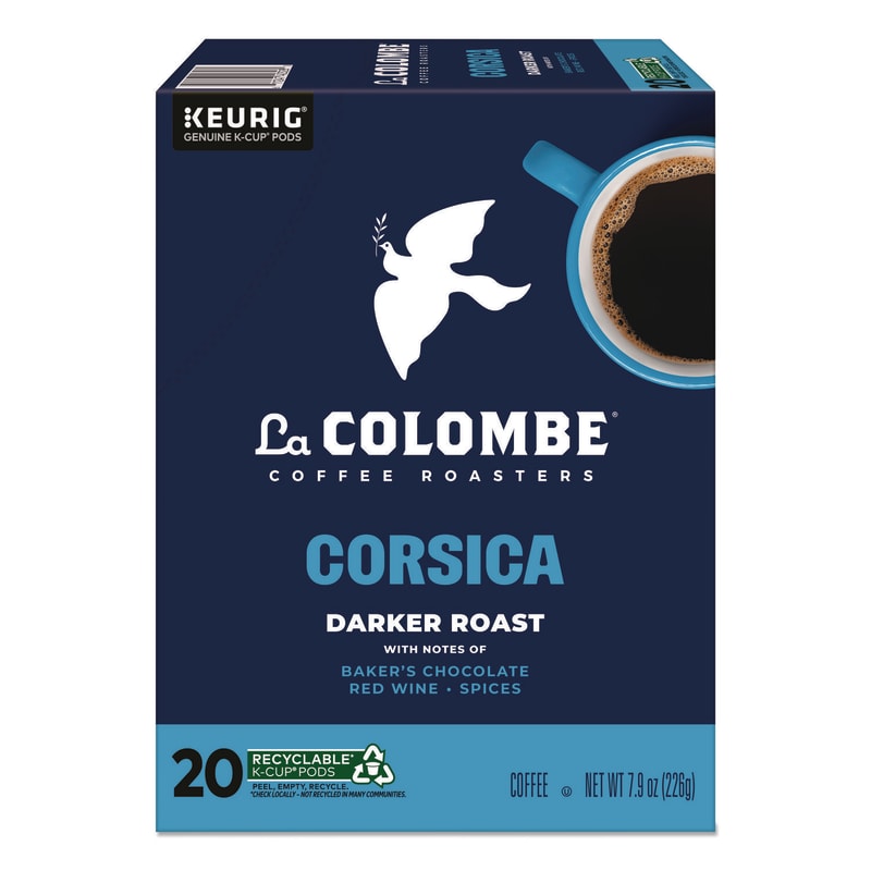 La Colombe GMT0328 Coffee K-Cup Pods, Corsica Dark Roast, 20/Box