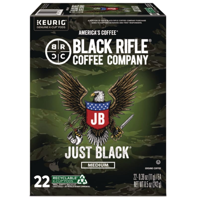 Black Rifle Coffee Company GMT0547 Just Black Coffee K-Cups, 22/Box
