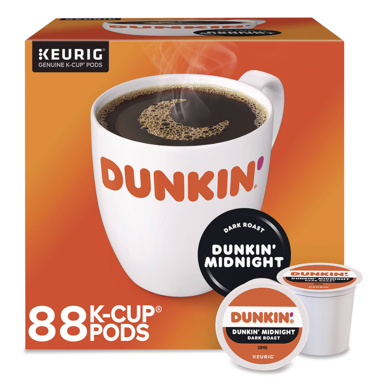 Dunkin' GMT400849 Midnight Coffee K-Cups, 0.35 oz, 22/Box, 4 Boxes/Carton