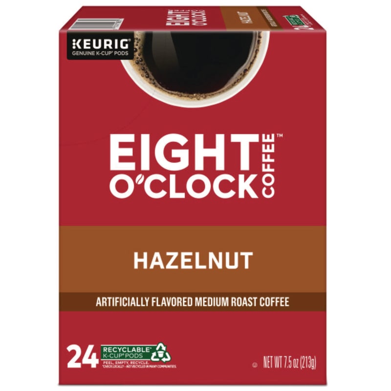 Eight O'Clock GMT6406 Hazelnut Coffee K-Cups, 24/box