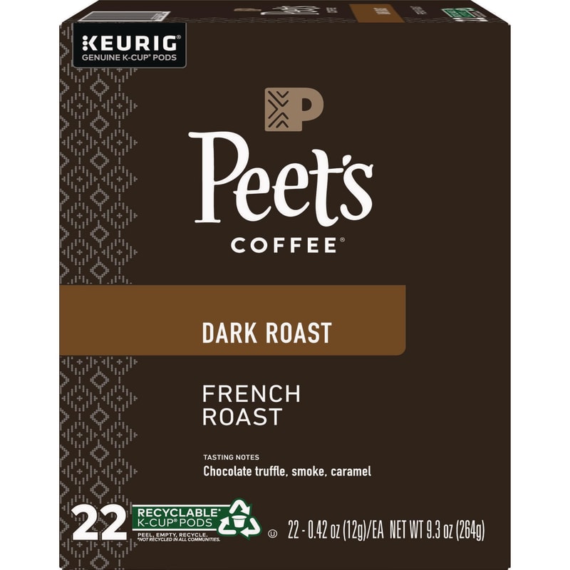 Peet's Coffee & Tea GMT6545 French Roast Coffee K-Cups, 22/box