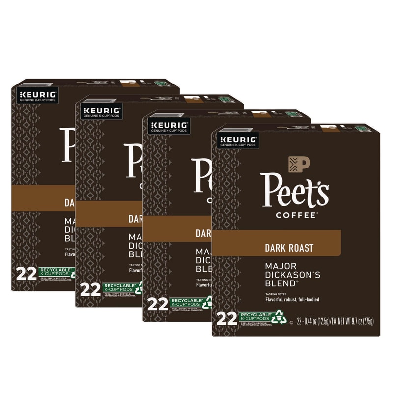 Peet's Coffee & Tea GMT6547CT Major Dickason's Blend K-Cups, Regular, 88/Carton