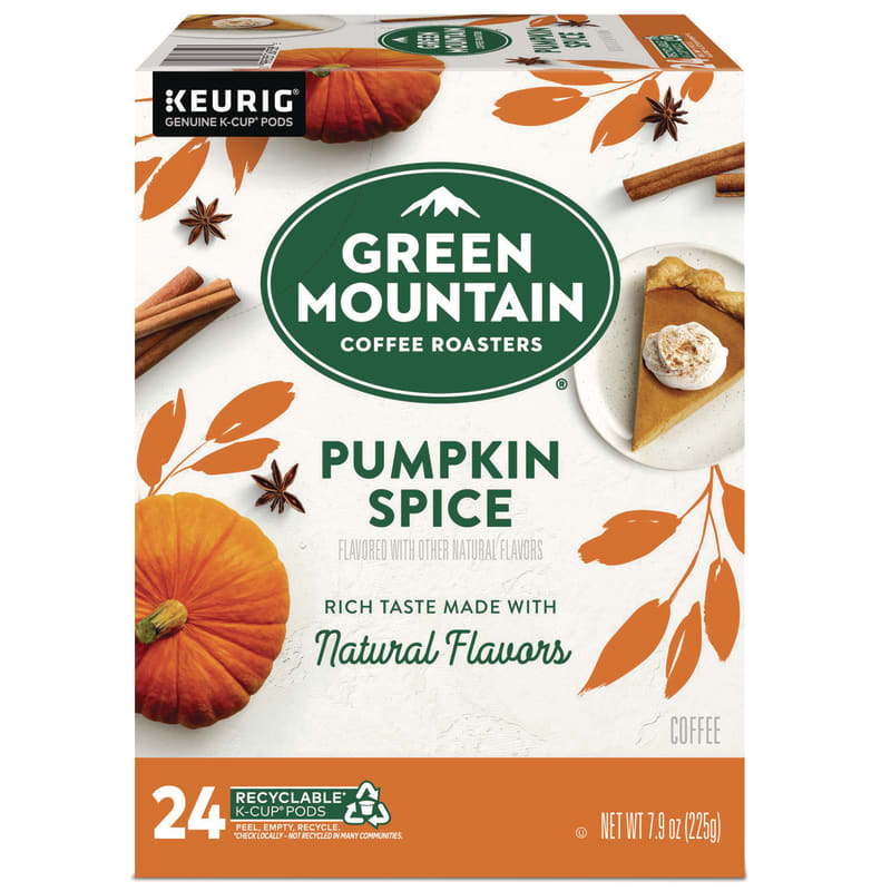 Green Mountain Coffee GMT6758 Fair Trade Certified Pumpkin Spice Flavored Coffee K-Cups, 24/box