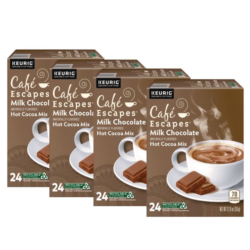 Cafe Escapes GMT6801CT Cafe Escapes Milk Chocolate Hot Cocoa K-Cups, 96/carton