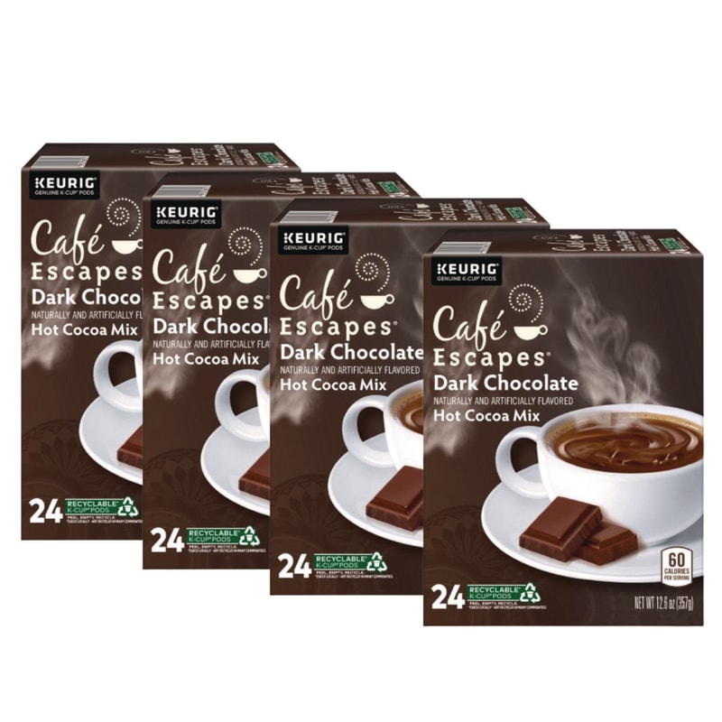 Cafe Escapes GMT6802CT Dark Chocolate Hot Cocoa K-Cups, 24/box, 4 Box/carton