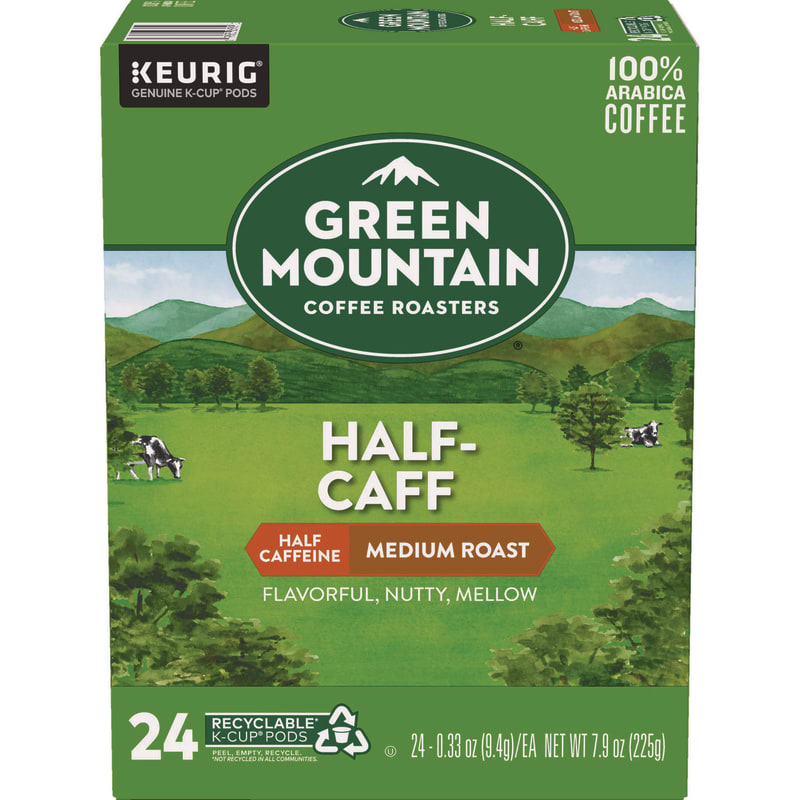 Green Mountain Coffee GMT6999 Half-Caff Coffee K-Cups, 24/box