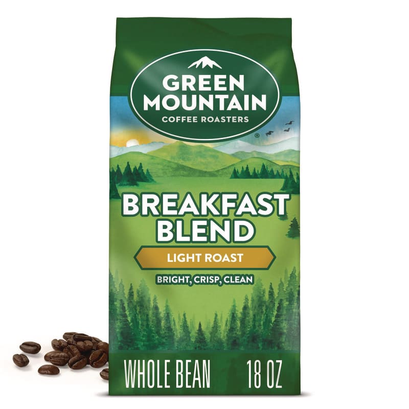 Green Mountain Coffee GMT7567EA Breakfast Blend Whole Bean Coffee, 18 oz Bag