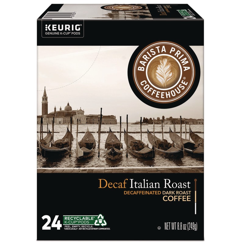Barista Prima Coffeehouse GMT8506 Decaf Italian Roast Coffee K-Cups, 24/box