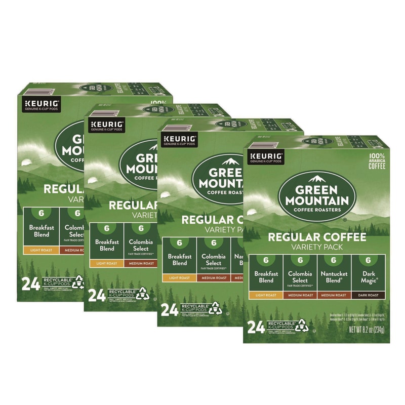 Green Mountain Coffee GMT9974CT Regular Variety Pack Coffee K-Cups, Assorted Flavors, 96/Carton