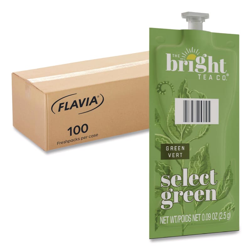 FLAVIA LAV48028 The Bright Tea Co. Select Green Tea Freshpack, 100/Carton