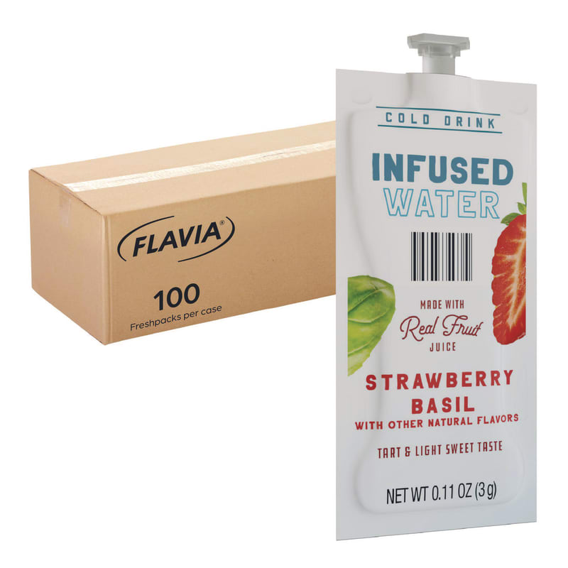 FLAVIA LAV48053 Strawberry Basil Infused Water Freshpack, 100/Carton
