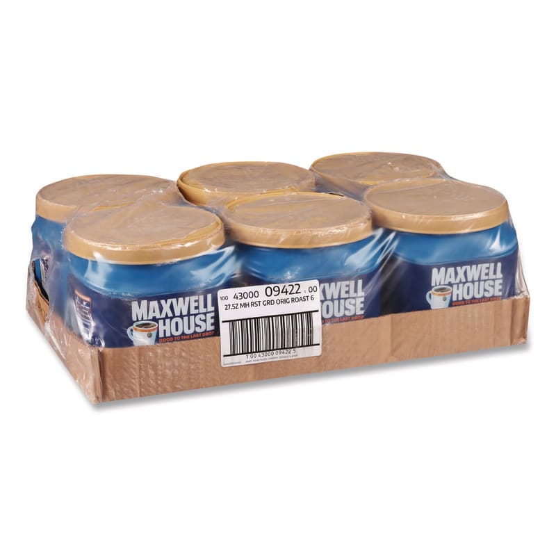 Maxwell House MWH09422CT Coffee, Original, 27.5 oz Canister, 6/Carton