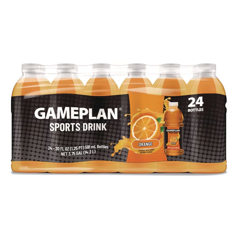 Niagara Bottling NGBGMP20Z24POR Gameplan Sports Drink, Orange, 20 oz Bottle, 24/Carton