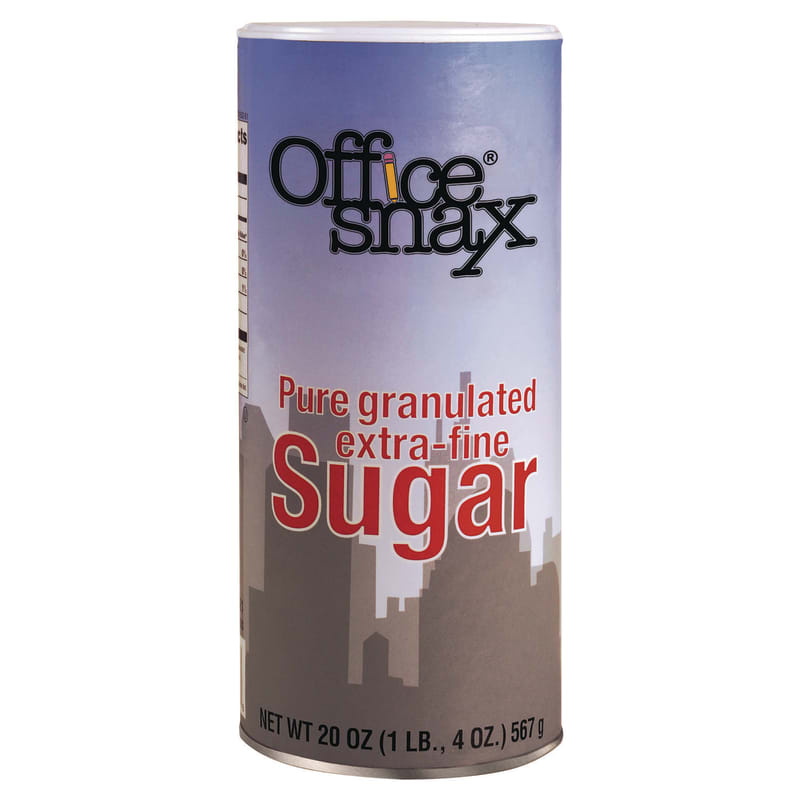 Office Snax OFX00019 Sugar Canister, 20 oz Reclosable Canister
