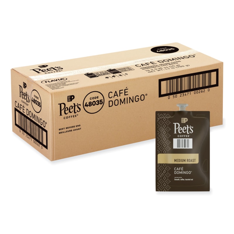 Peet's Coffee & Tea PEELPC00262 FLAVIA Ground Coffee Freshpacks, Cafe Domingo Blend, 76/Carton