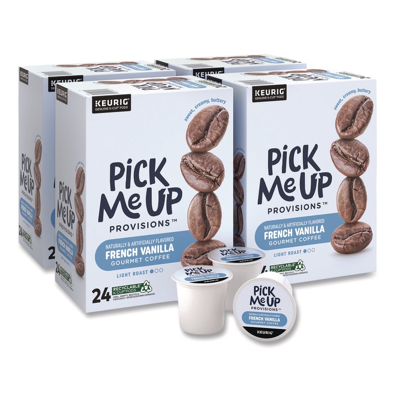 Pick Me Up Provisions PIEPM62434CT French Vanilla Coffee K-Cups, 96/Carton