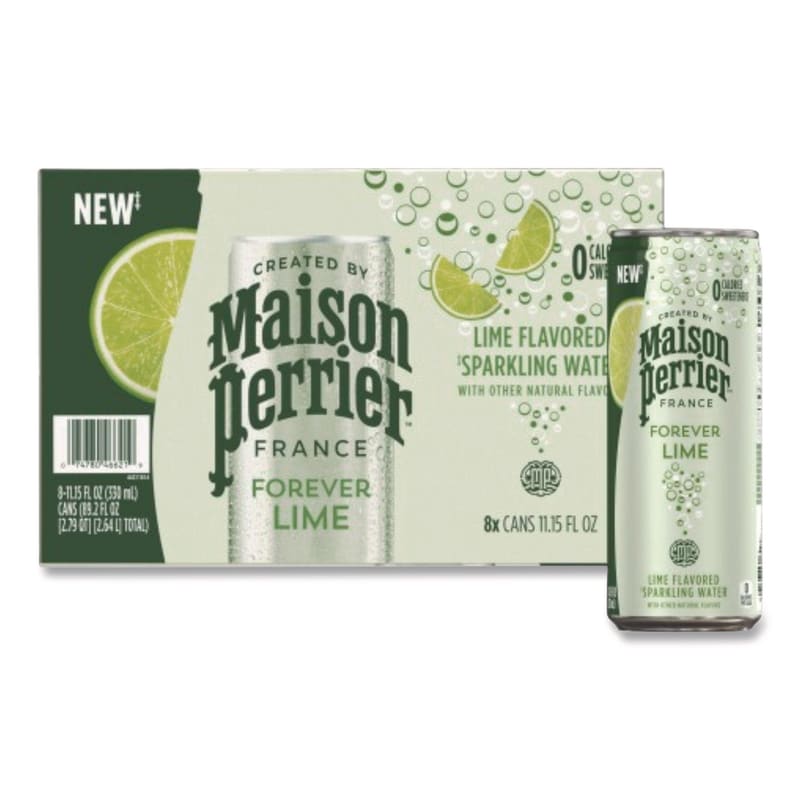Nestle PRR85129 Maison Perrier Sparkling Water,11.15 oz Can, Lime, 8 Cans/Box
