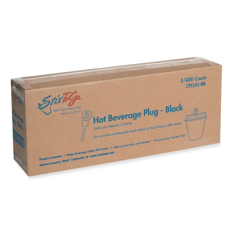 AmerCareRoyal RPPCPLUGBK Beverage Plugs, 2", Black, 2,000/Carton