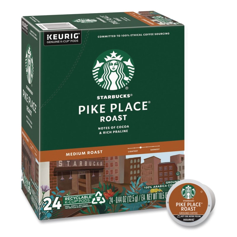Starbucks SBK011111156 Pike Place Coffee K-Cups Pack, 24/box