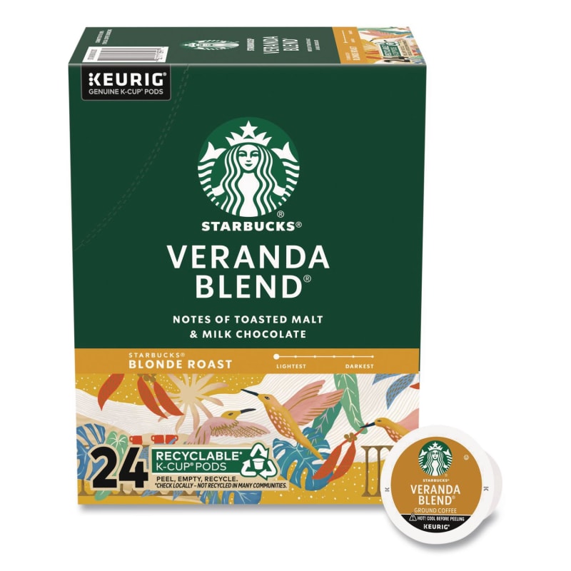 Starbucks SBK011111159 Veranda Blend Coffee K-Cups Pack, 24/box