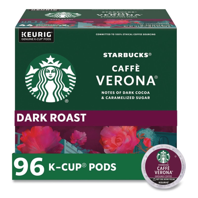 Starbucks SBK011111160CT Caffe Verona Coffee K-Cups Pack, 24/box, 4 Boxes/carton