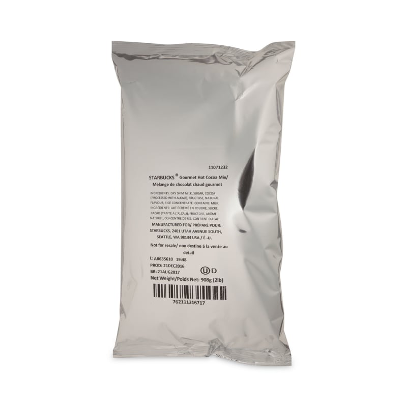 Starbucks SBK11071232 Gourmet Hot Cocoa Mix, 2 Lb, Bag, 6/carton