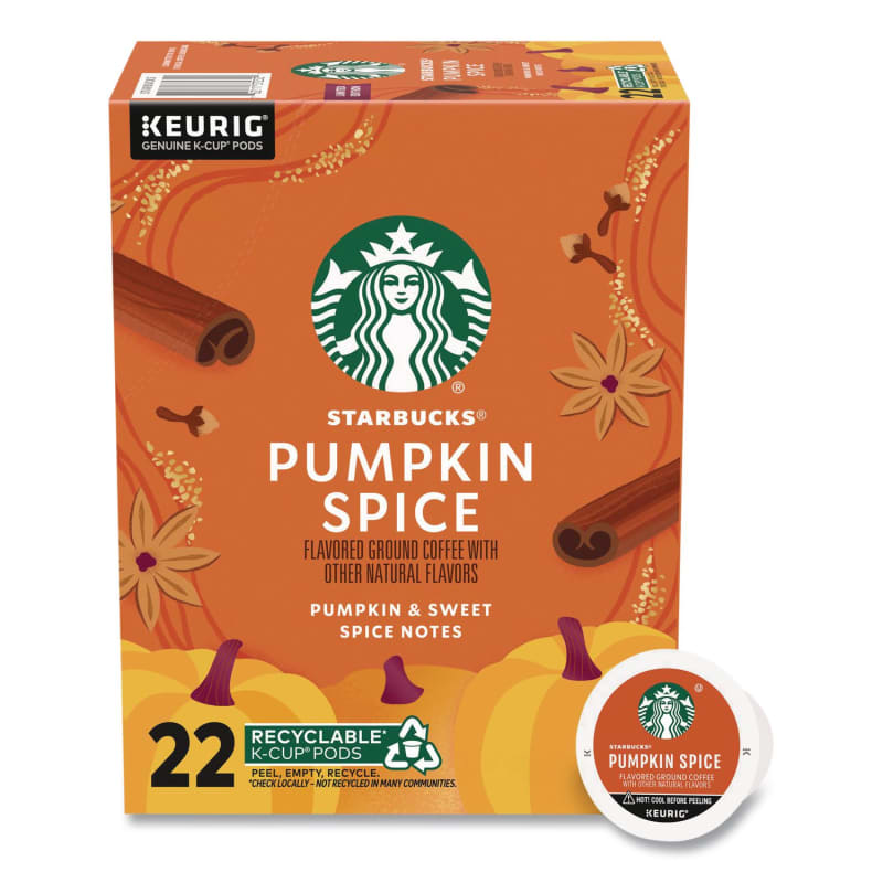 Starbucks SBK12412028 Pumpkin Spice Coffee K-Cup, 22/Box