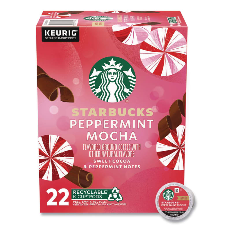 Starbucks SBK12437832 Peppermint Mocha K-Cup, 22/Box
