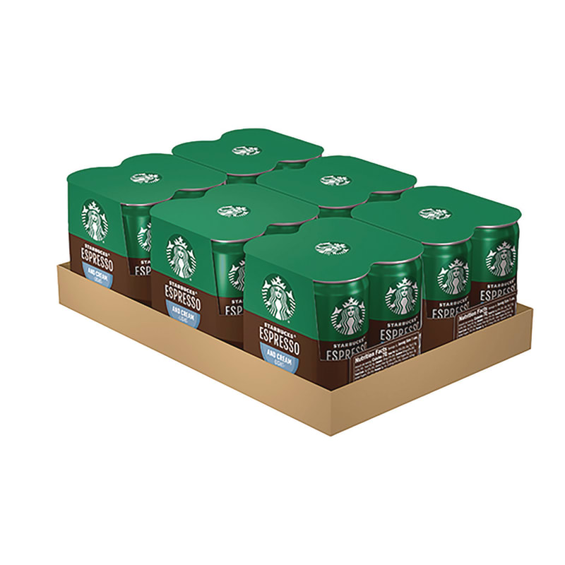 Starbucks SBKPEP04517 Cold Brew Coffee, Espresso and Cream Light, 6.5 oz Can, 24/Carton