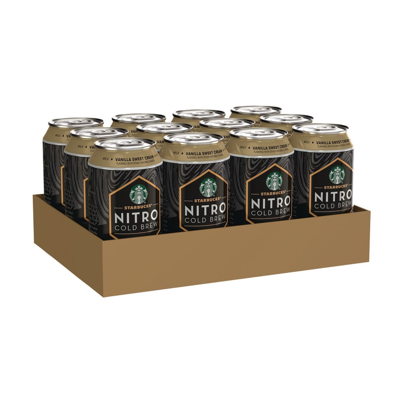 Starbucks SBKPEP19290 Nitro Cold Brew Coffee, Vanilla Sweet Cream, 9.6 oz Can, 12/Carton
