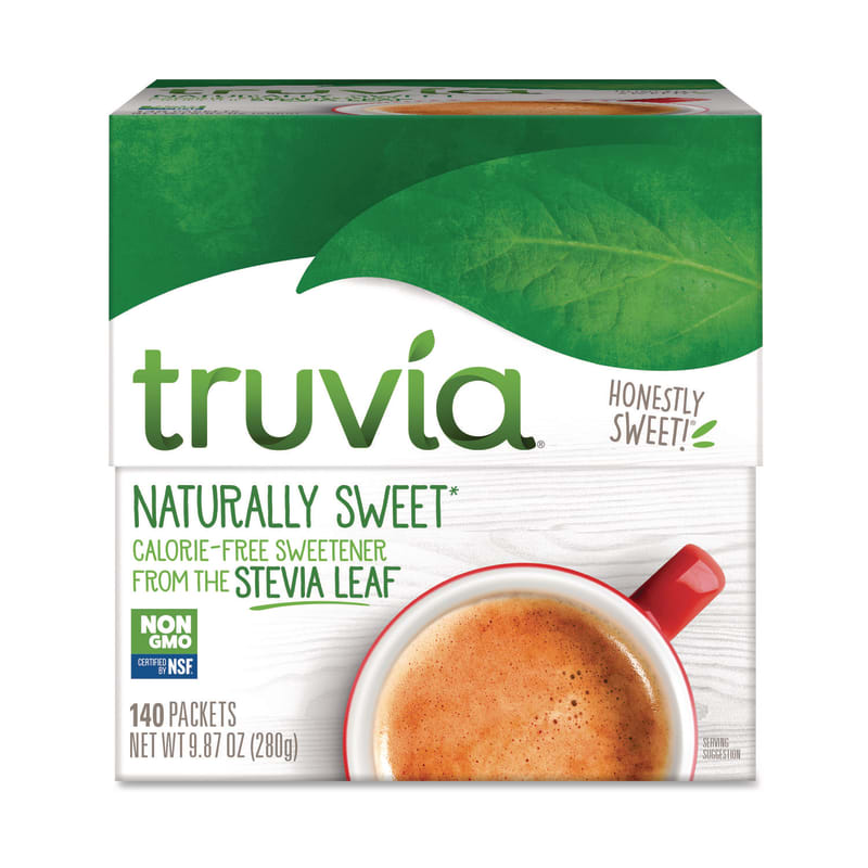 Truvia TRU8845 Natural Sugar Substitute, 0.12 oz Packet, 140/Box