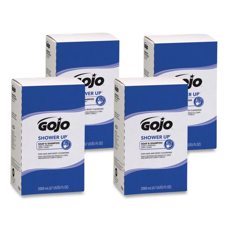 GOJO GOJ7230 SHOWER UP Soap and Shampoo, Pleasant Scent, 2,000 mL, 4/Carton