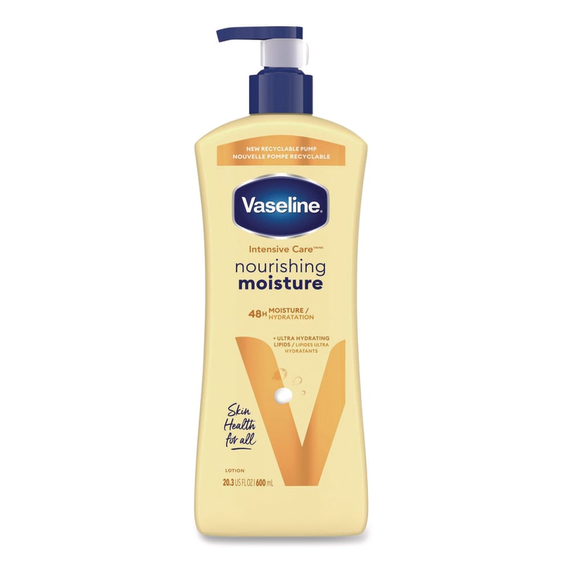 Vaseline UNI07900EA Intensive Care Nourishing Moisture Body Lotion, 20.3 oz, Pump Bottle